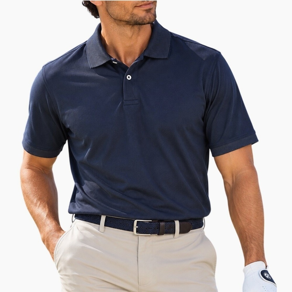 Member's Mark Polo Mens L Charcoal Excellent Stretch Cotton S8S15481 Golf Shirt